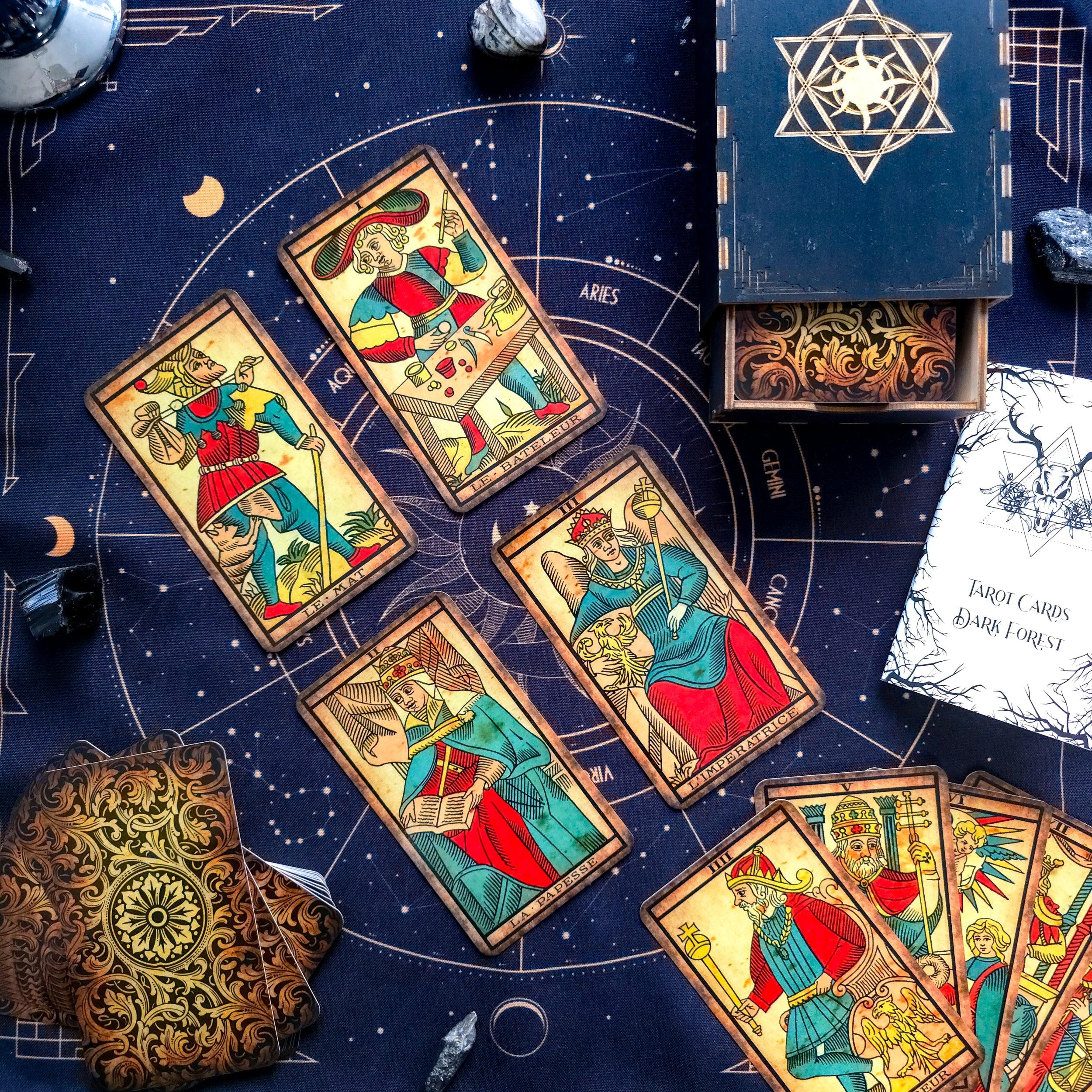 Tarot de Marseille Vintage Deck | Dark Forest Tarot Cards