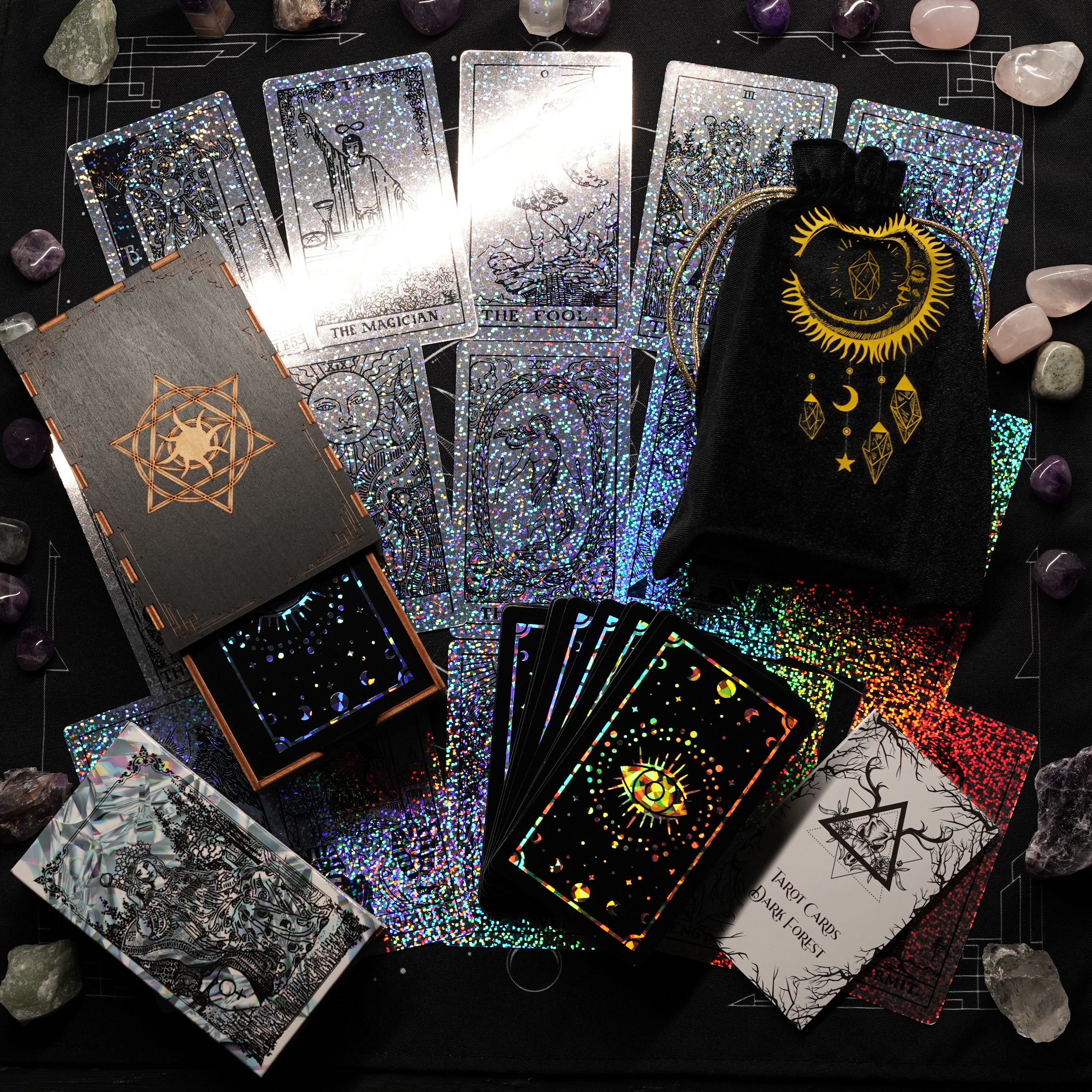 クリスタルタロット — ホログラフィック箔 – Dark Forest Tarot Cards