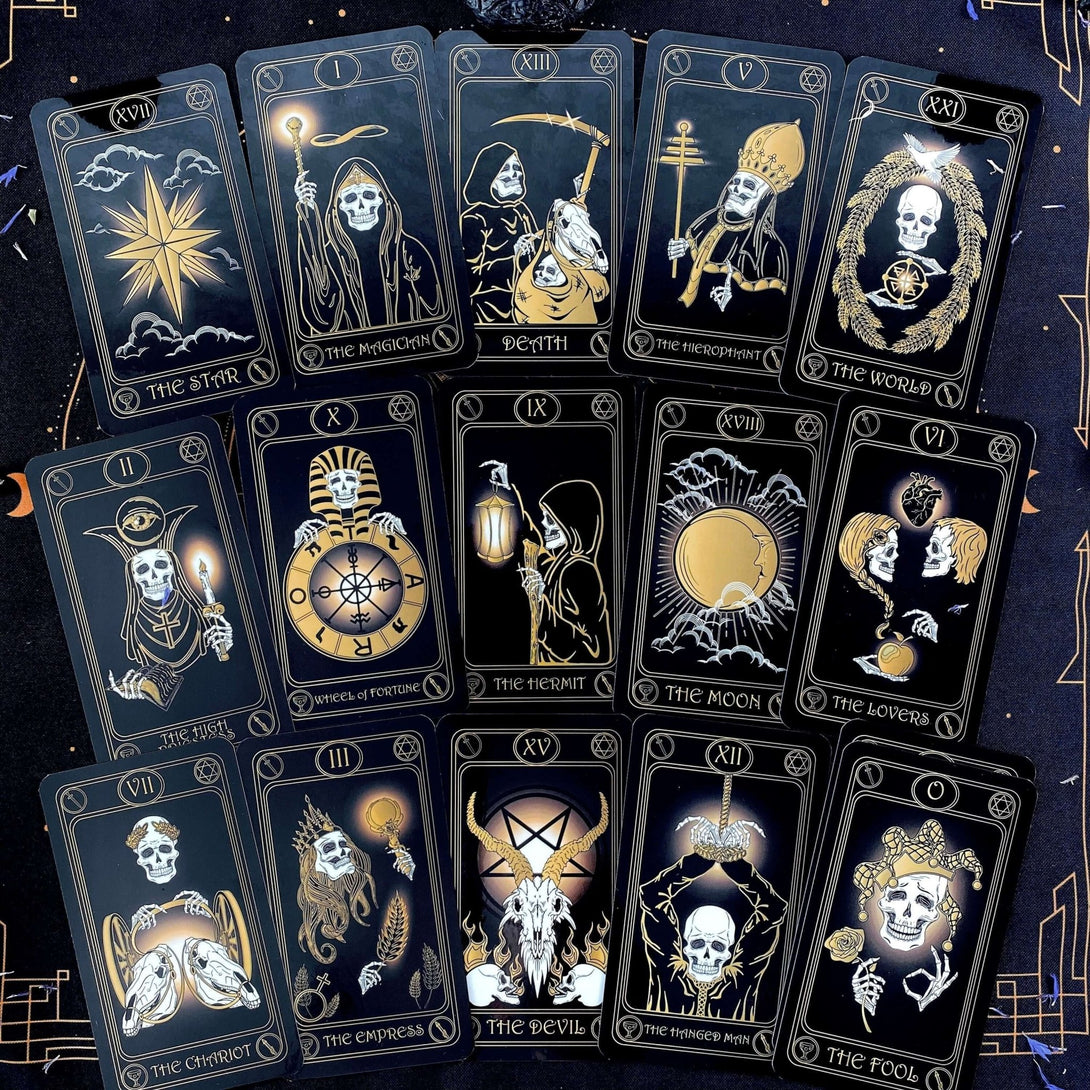 Gold Skull Tarot Deck - Dark Forest Tarot Cards