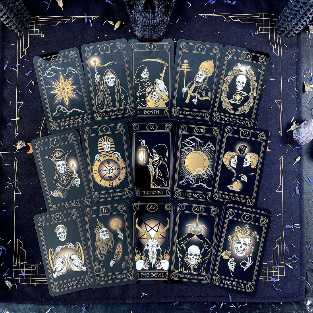 Gold Skull Tarot Deck - Dark Forest Tarot Cards