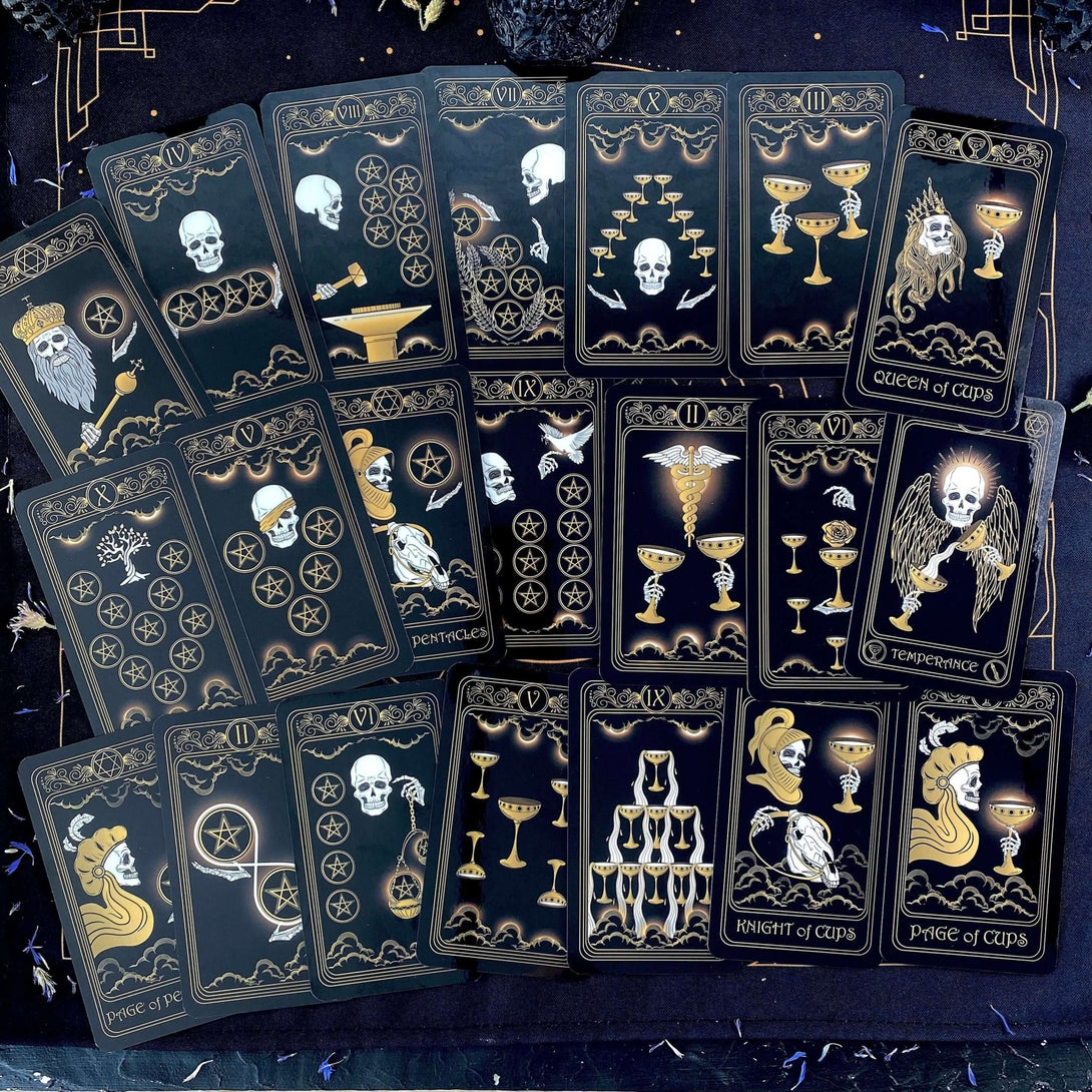 Gold Skull Tarot Deck - Dark Forest Tarot Cards