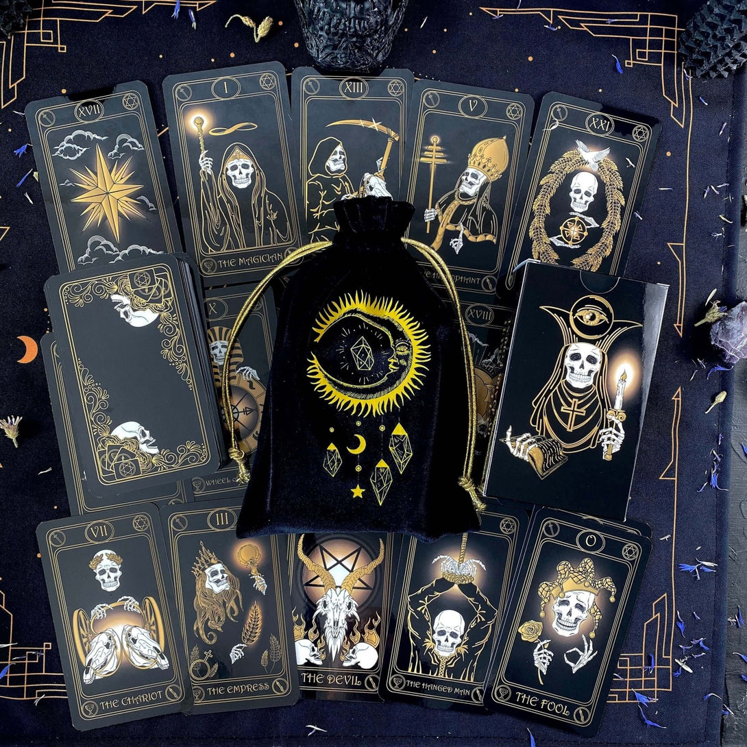 Gold Skull Tarot Deck - Dark Forest Tarot Cards