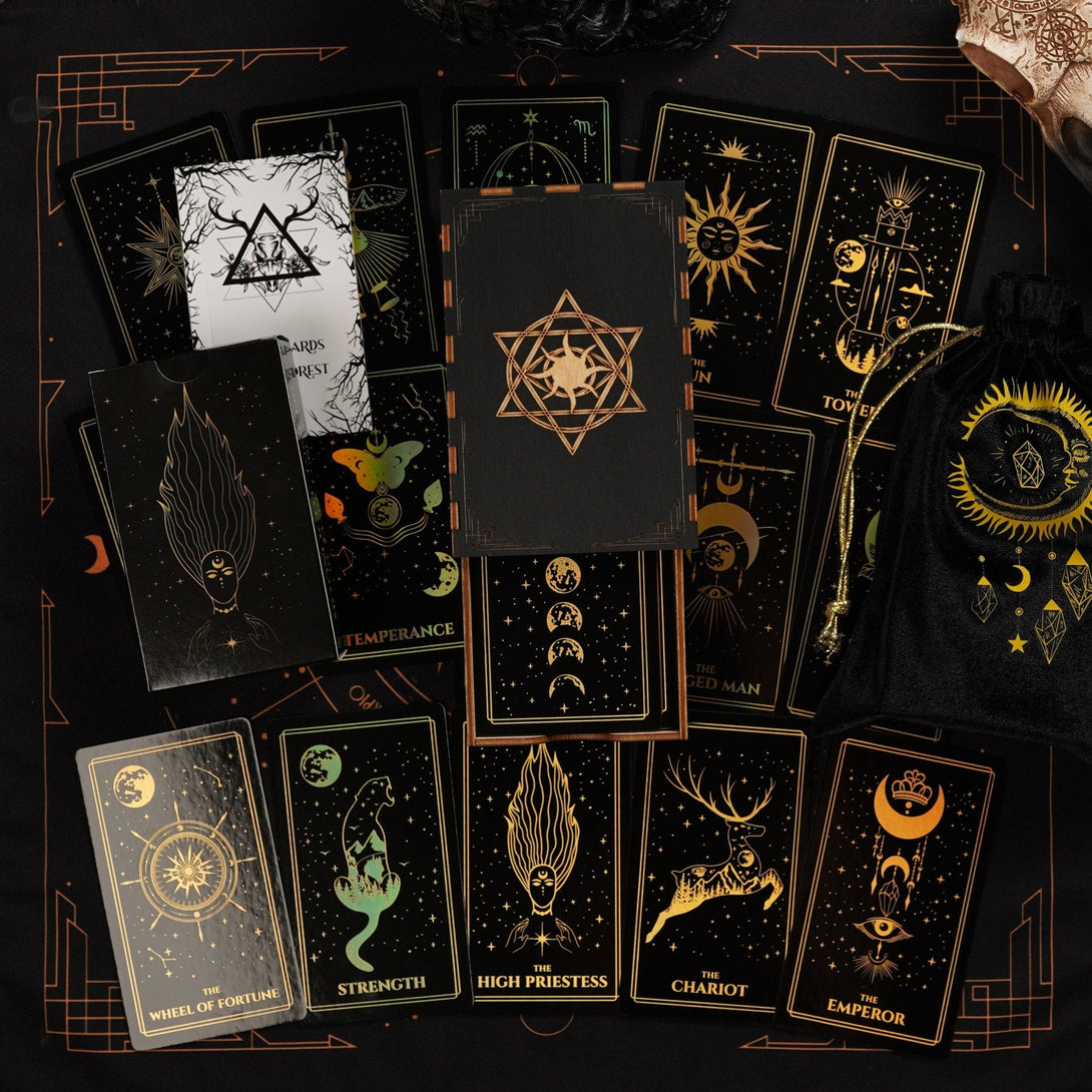 Moonlight Gold Rainbow Foil - Dark Forest Tarot Cards