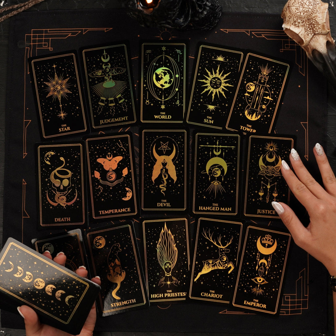 Moonlight Gold Rainbow Foil - Dark Forest Tarot Cards