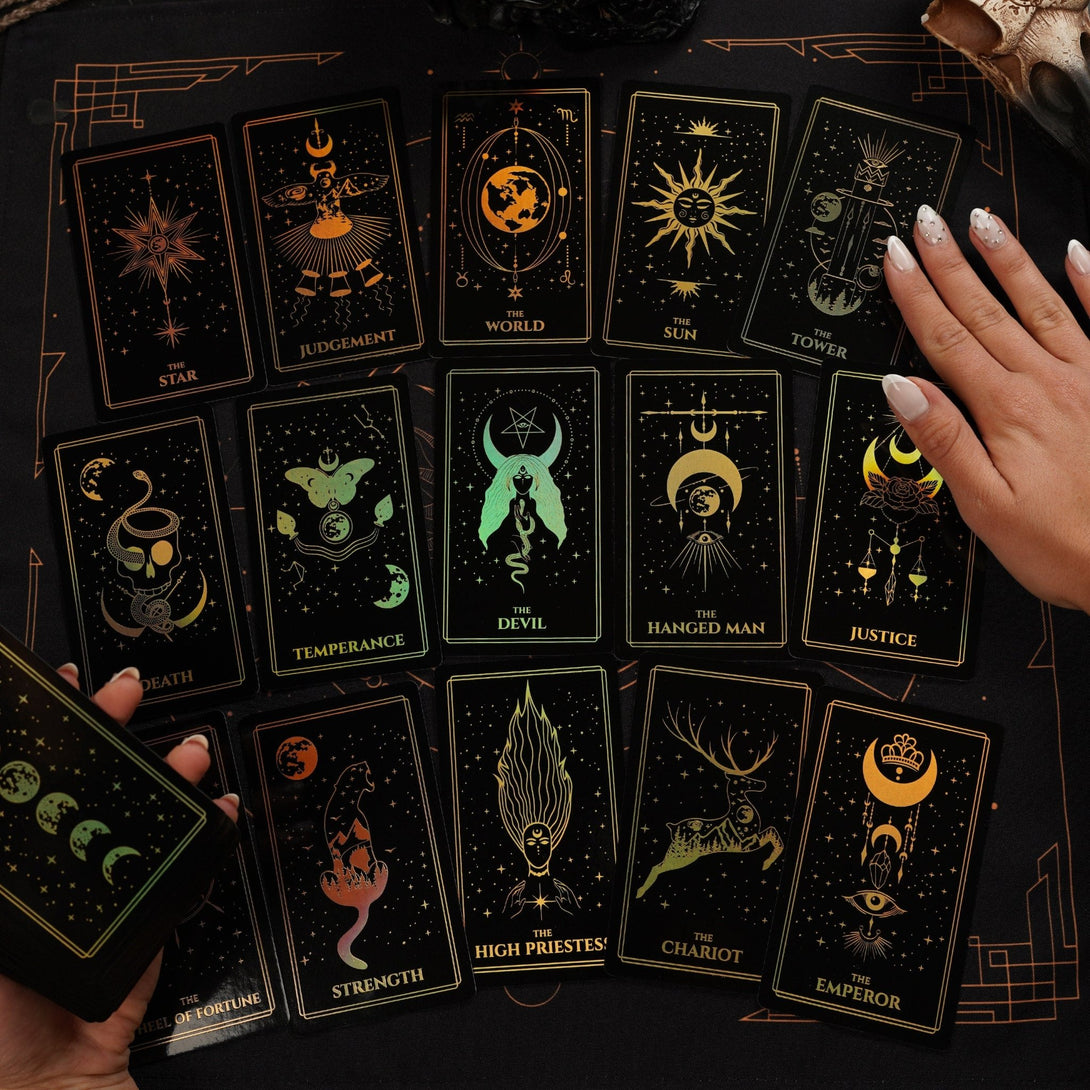 Moonlight Gold Rainbow Foil - Dark Forest Tarot Cards