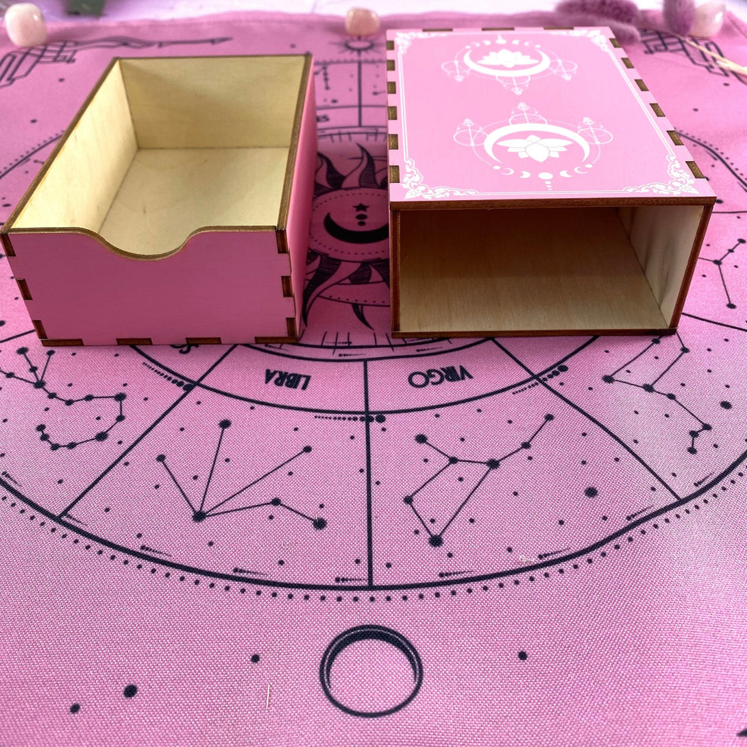 Tarot Wooden Box Pink Lotus - Dark Forest Tarot Cards