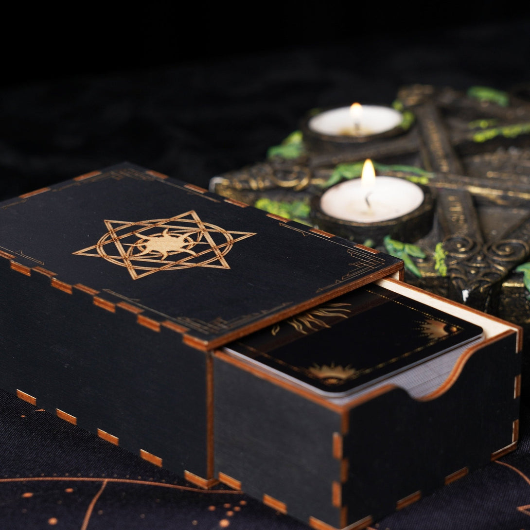 Tarot Wooden Box.Card Box. - Dark Forest Tarot Cards