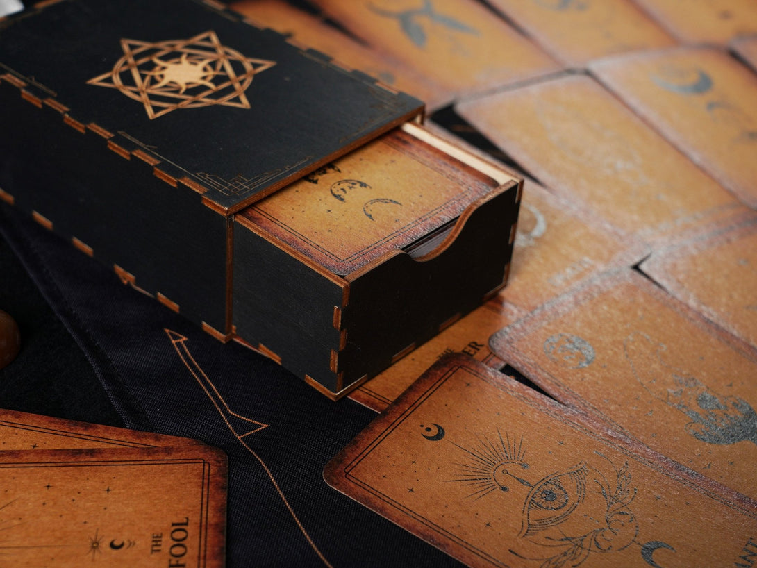 Tarot Wooden Box.Card Box. - Dark Forest Tarot Cards