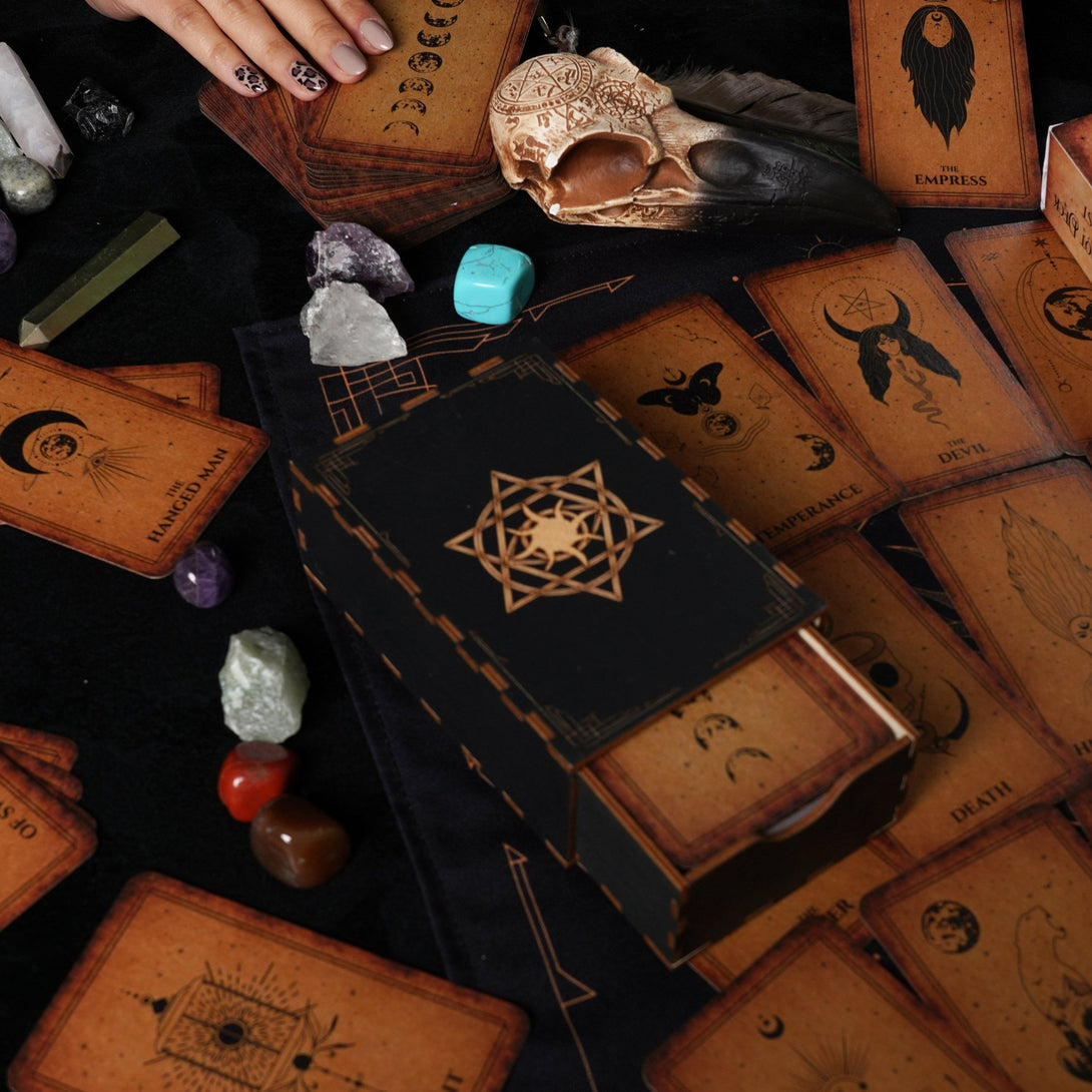 Tarot Wooden Box.Card Box. - Dark Forest Tarot Cards