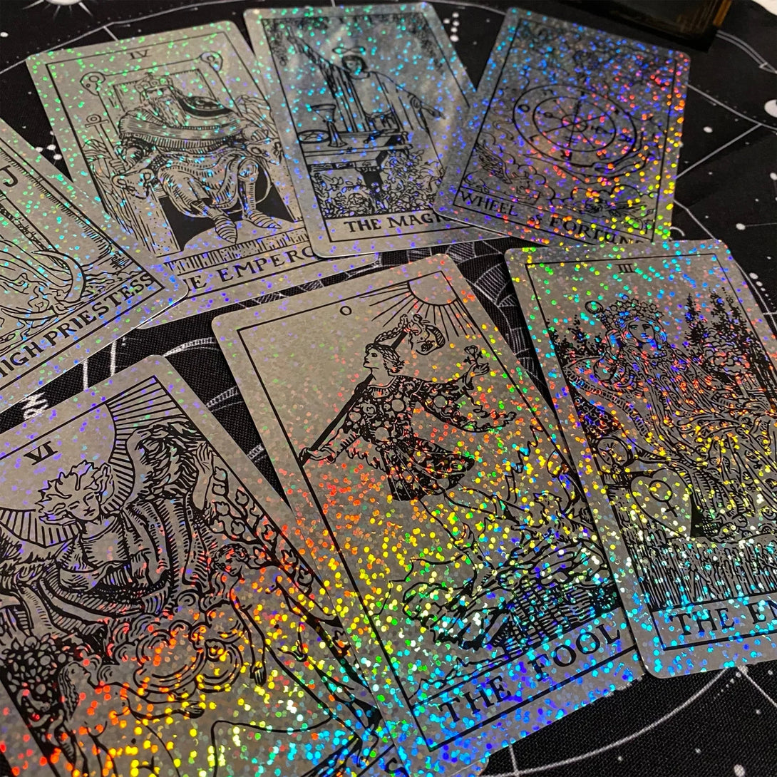 Crystal Tarot Holographic Foil Dark Forest Tarot Cards Crystal Tarot Holographic Foil Dark Forest Tarot Cards